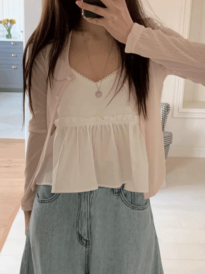 Flower Ribbed See-through Summer Cardigan (3 colors)