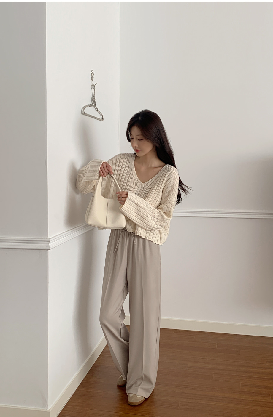 리리앤코 오브니션 밴딩 스트링 와이드 팬츠