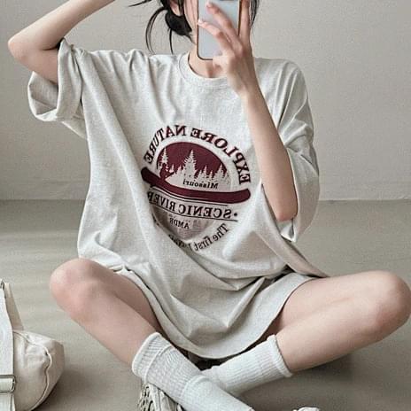 missouri printing lettering oversized short sleeve 3color