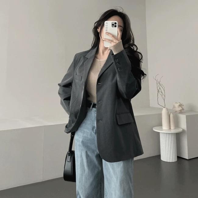Ganadaran Jays shoulder pad tailored three-button pocket single jacket 3 colors