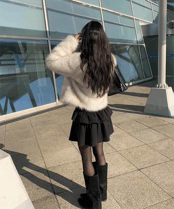 Mouton Wool Cancan Frill Mini Skirt 裙子