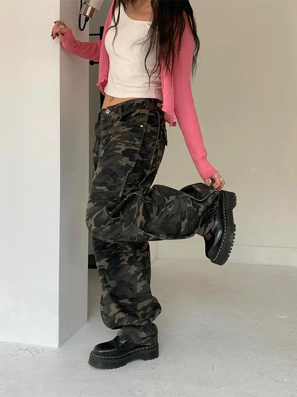 camo button snap pants (camo)
