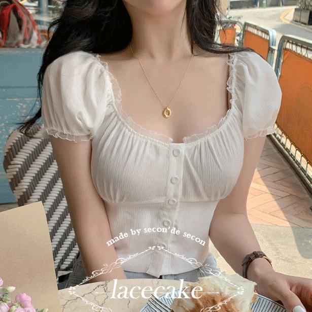 ** Barbie Frill Crop Blouse * *