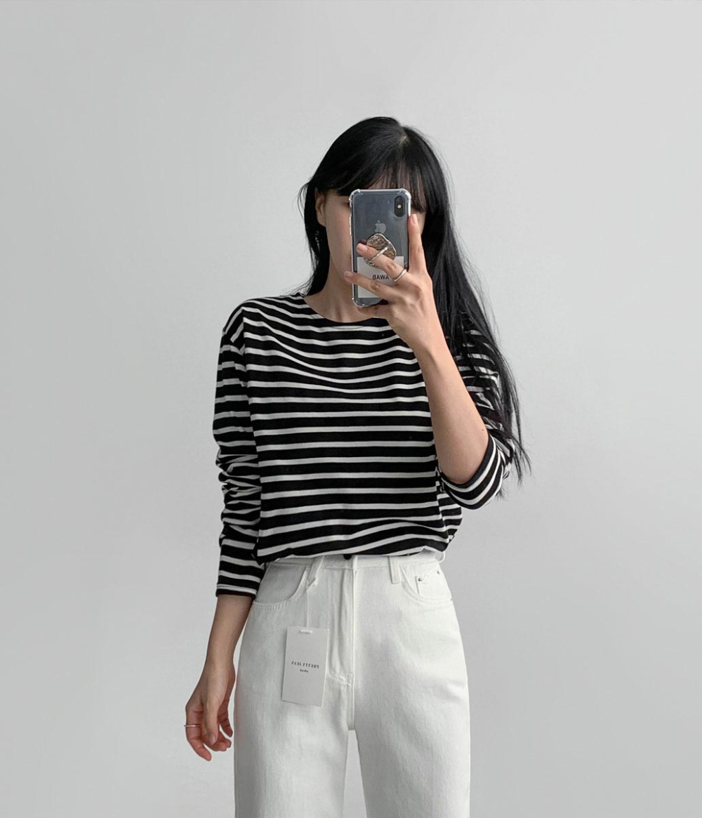 긴팔 티셔츠 모델 착용 이미지-S1L91