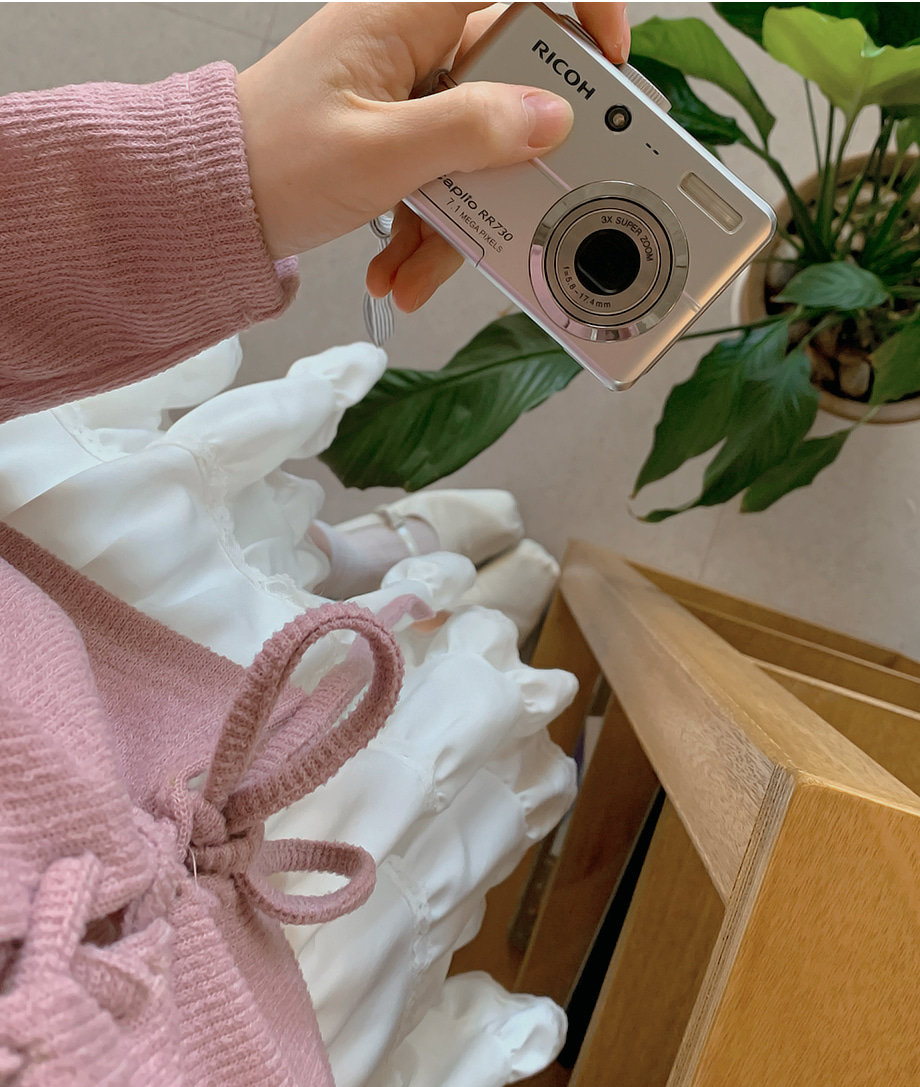 리리앤코 앤루빈즈 리본 골지 가디건