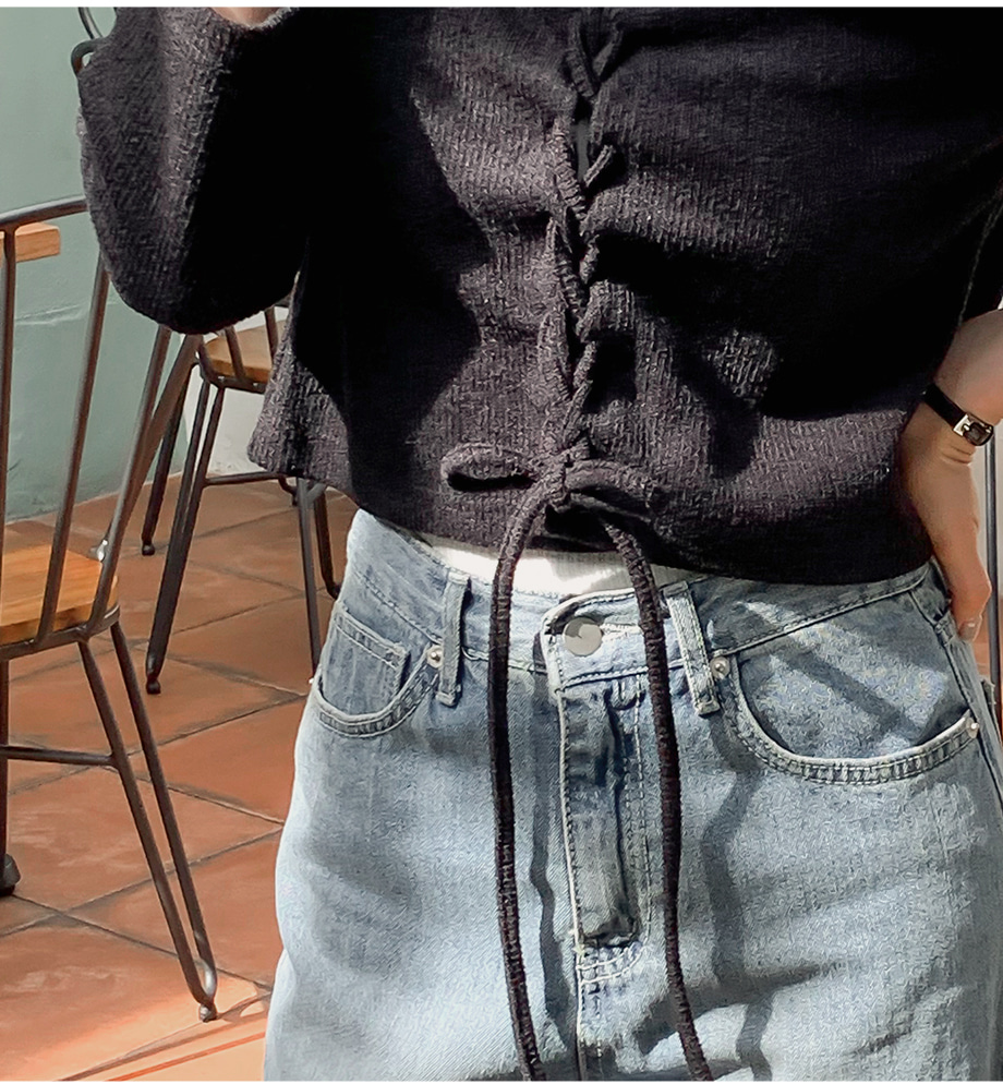 리리앤코 앤루빈즈 리본 골지 가디건