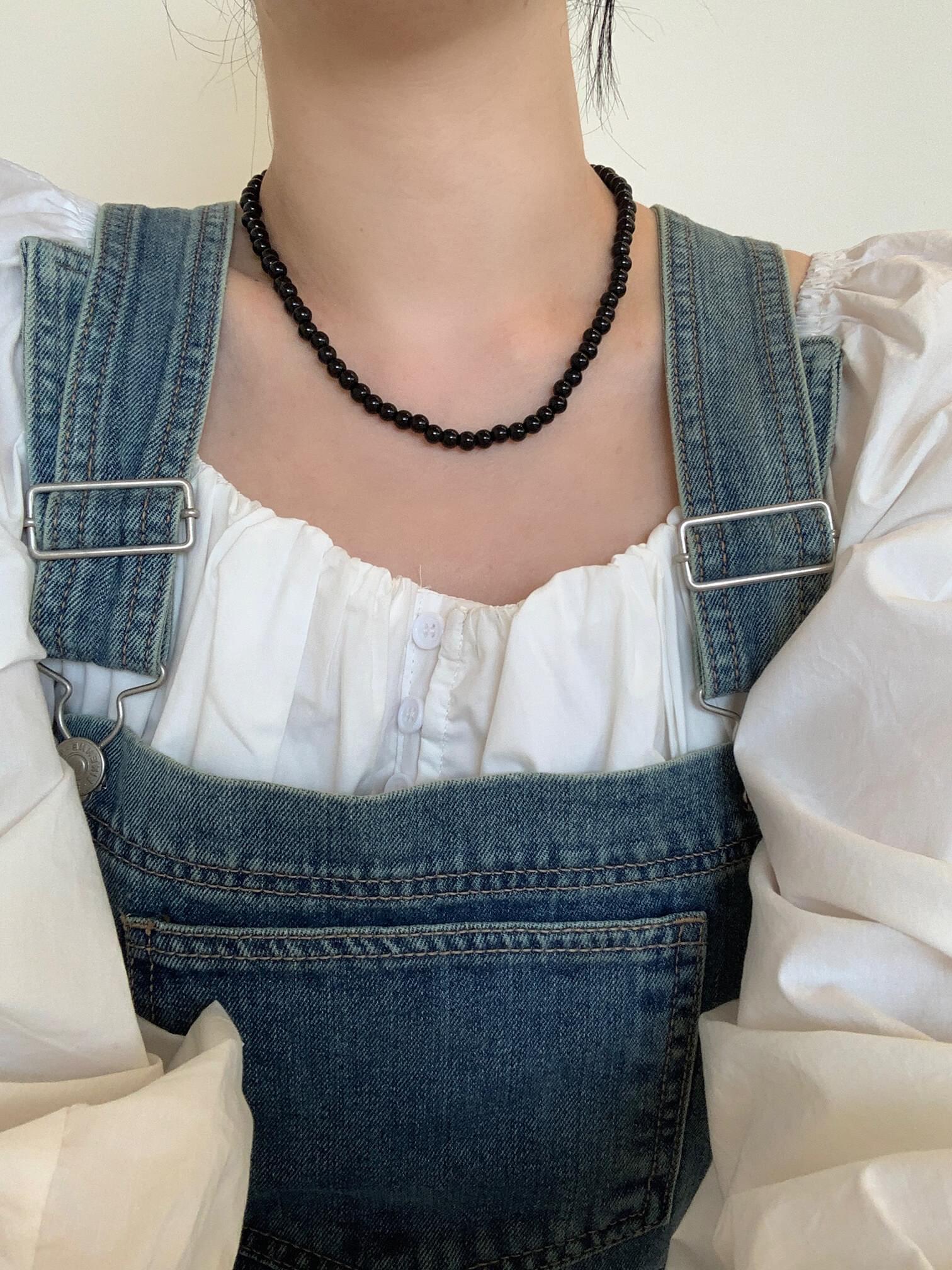 black beads necklace