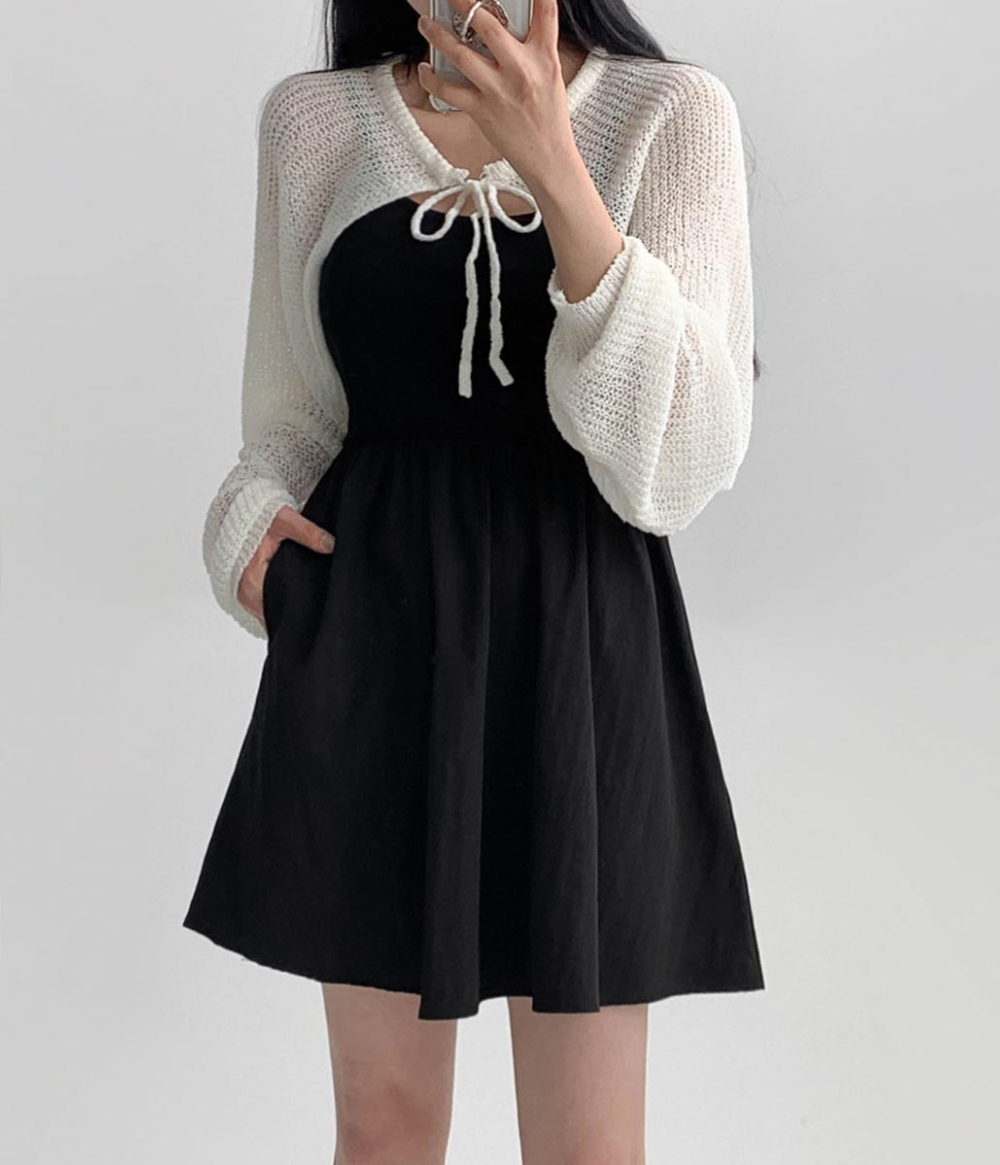 긴 드레스 모델 착용 이미지-S1L14