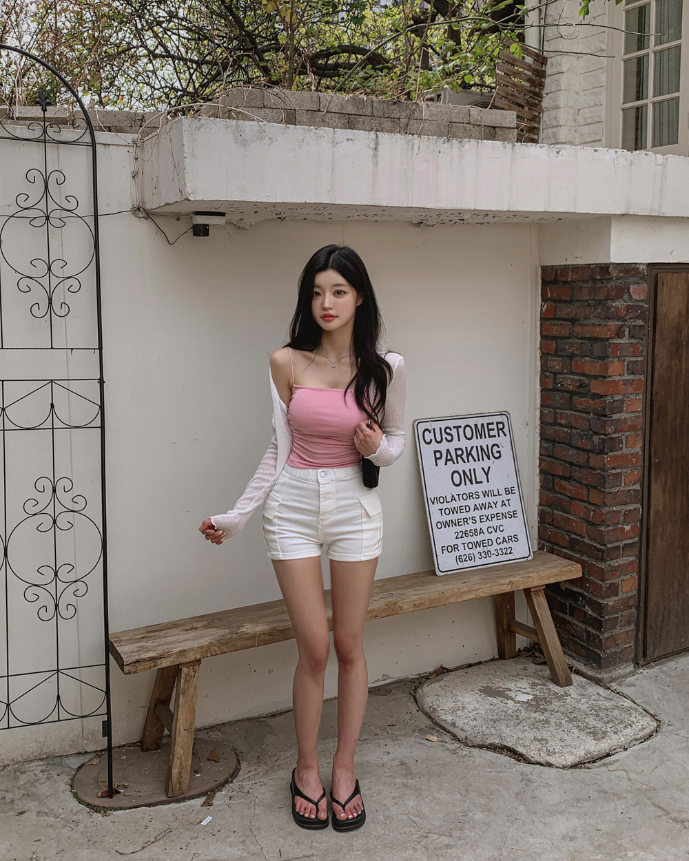 민소매 모델 착용 이미지-S1L176