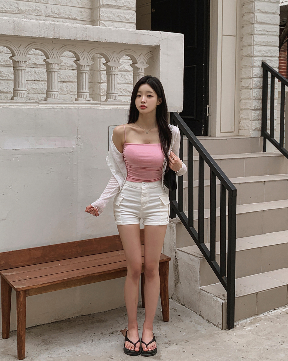 민소매 모델 착용 이미지-S1L175