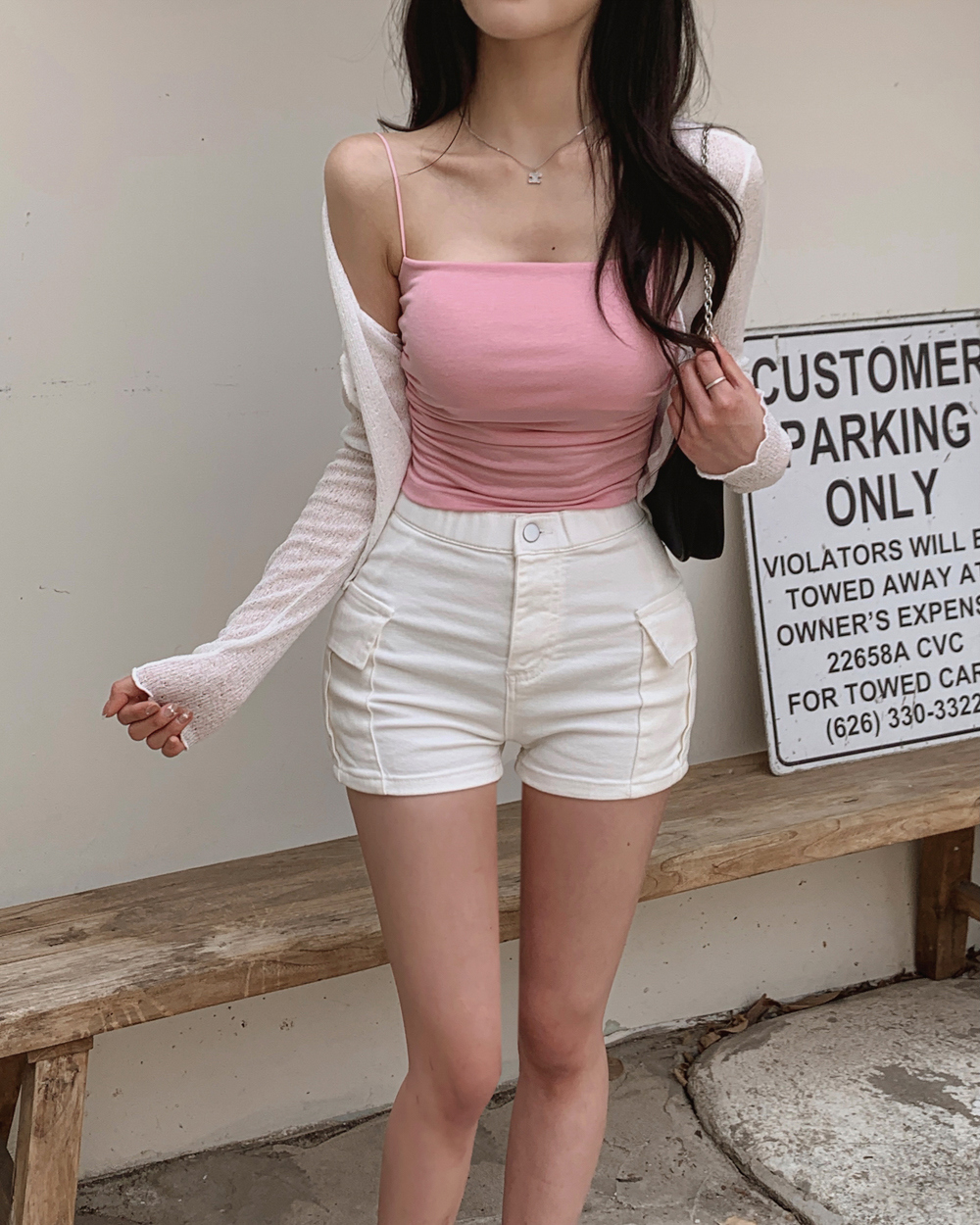 민소매 모델 착용 이미지-S1L181