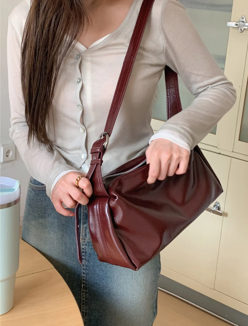 카디건 모델 착용 이미지-S1L19