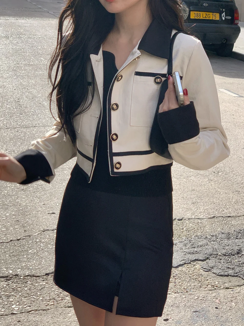 긴팔 티셔츠 모델 착용 이미지-S1L62