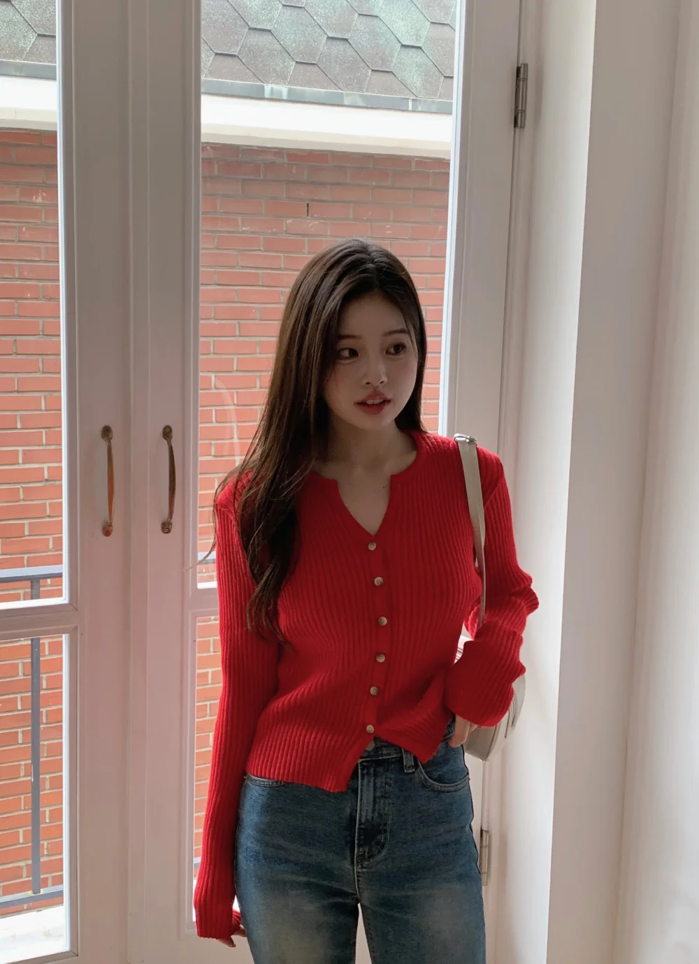 카디건 모델 착용 이미지-S1L16