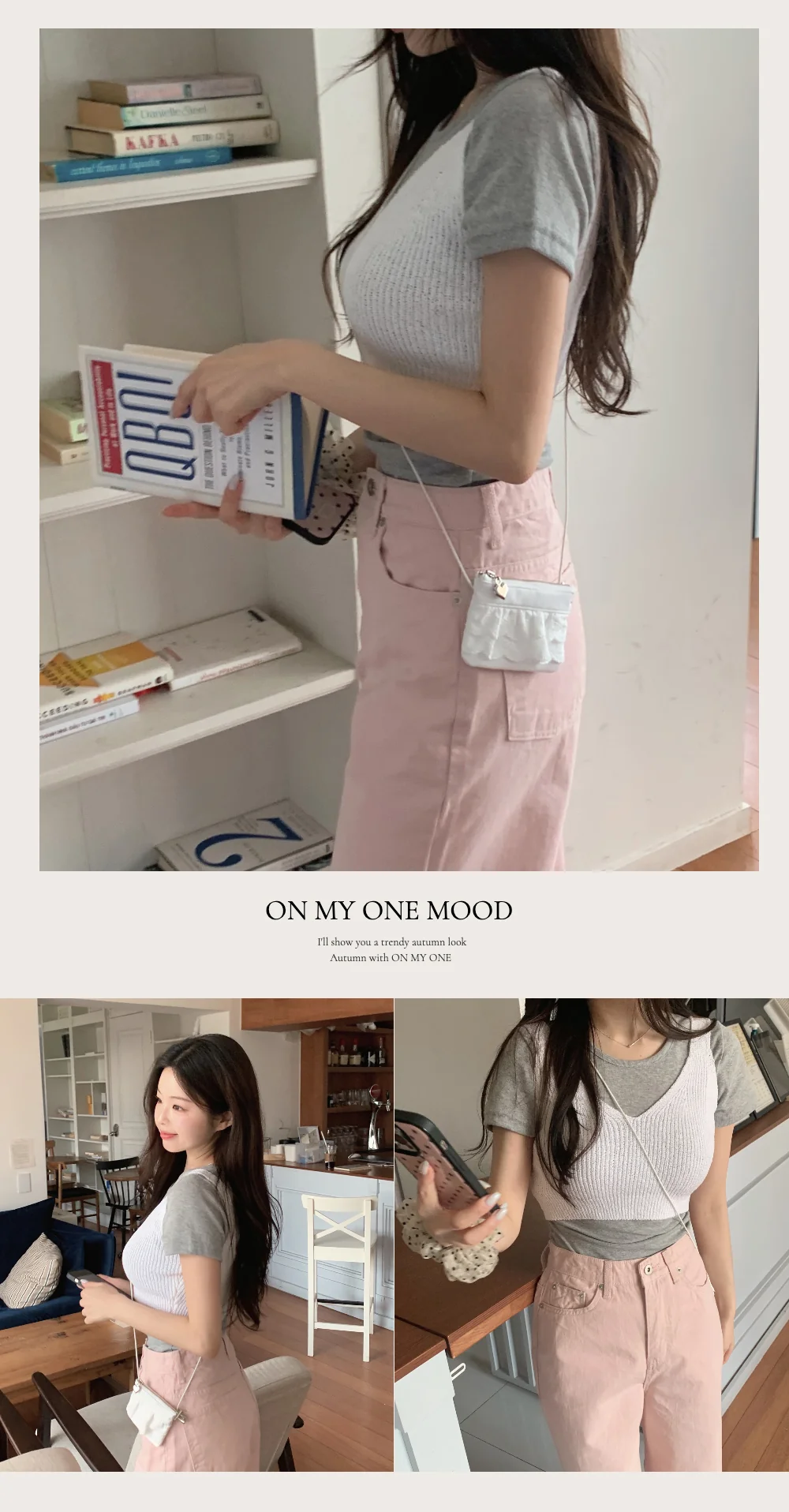 반팔 티셔츠 모델 착용 이미지-S1L3