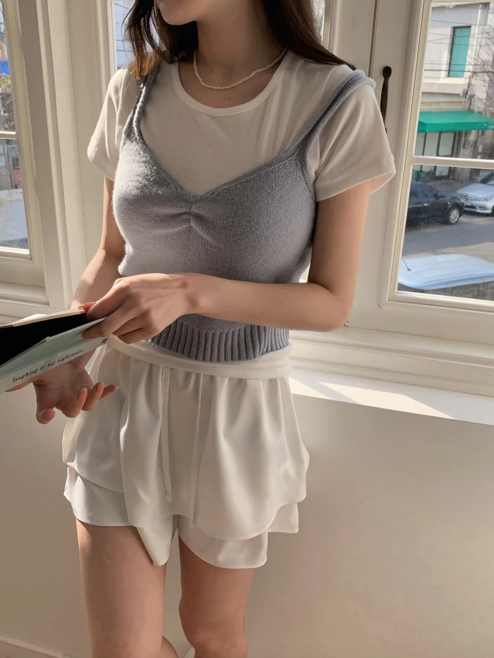 반팔 티셔츠 모델 착용 이미지-S1L38