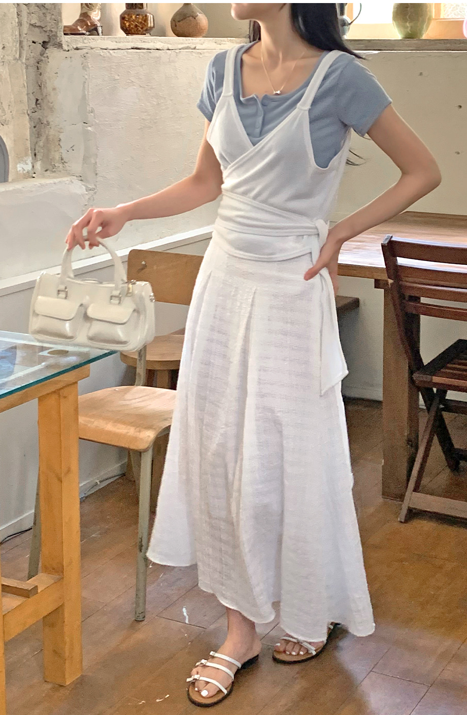 리리앤코 다엘리오 랩스타일 스트랩 레이어드 뷔스티에