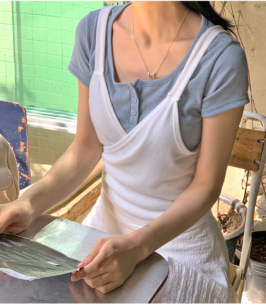 리리앤코 다엘리오 랩스타일 스트랩 레이어드 뷔스티에