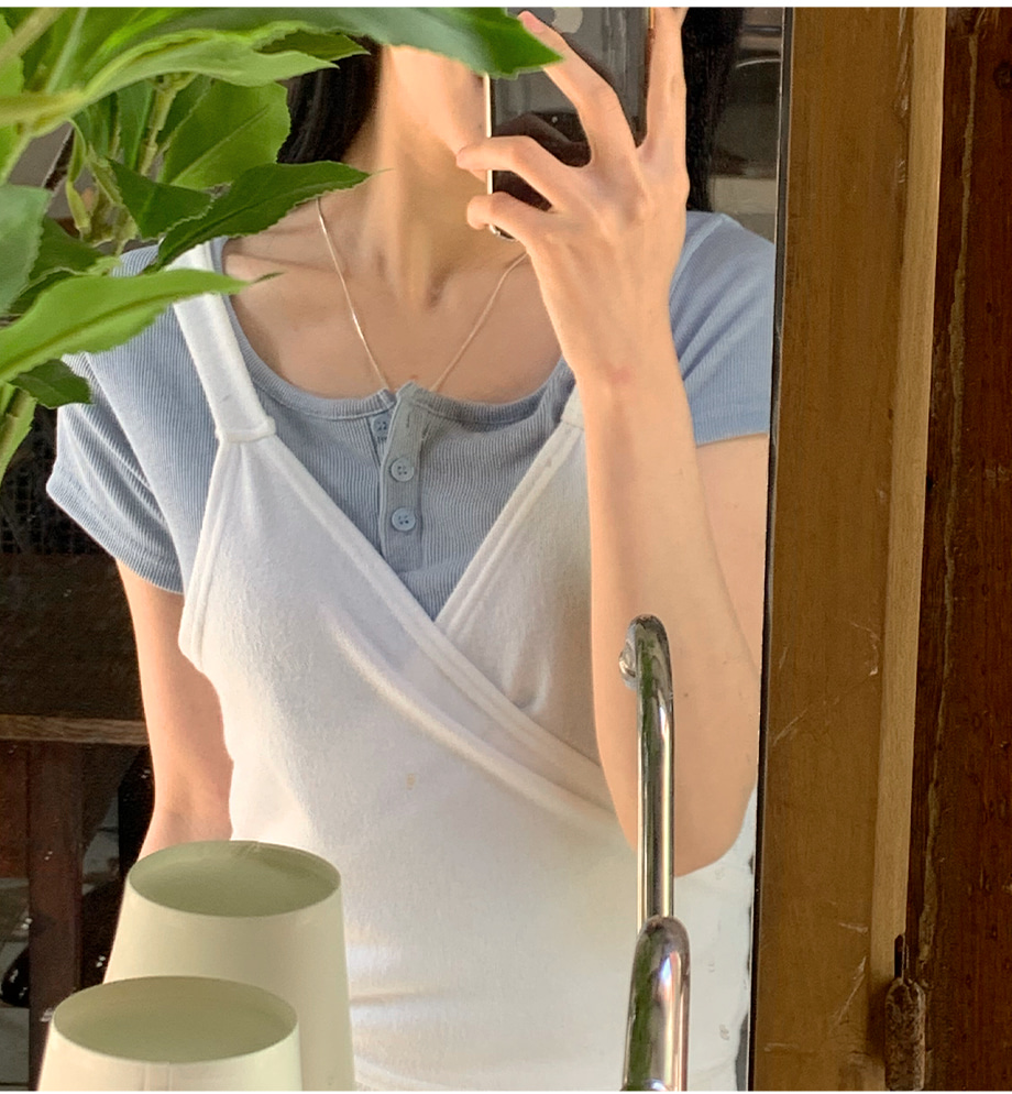 리리앤코 다엘리오 랩스타일 스트랩 레이어드 뷔스티에