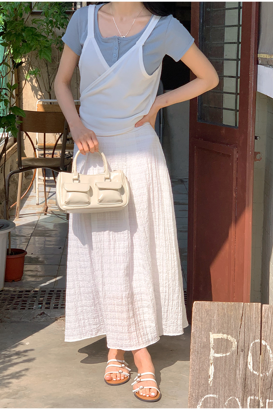 리리앤코 다엘리오 랩스타일 스트랩 레이어드 뷔스티에