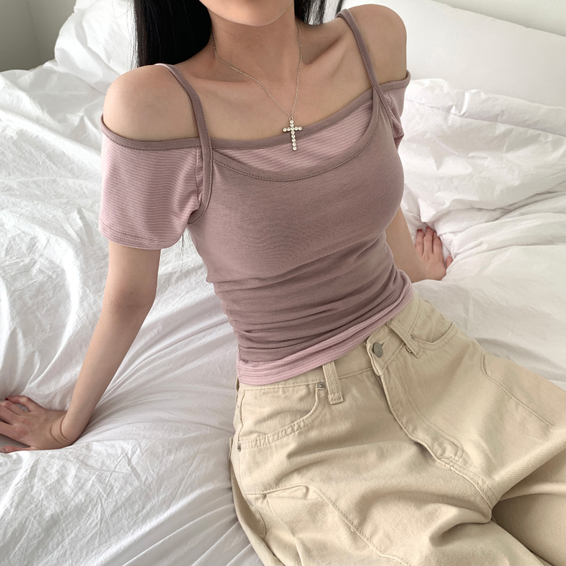 반팔 티셔츠 모델 착용 이미지-S1L18